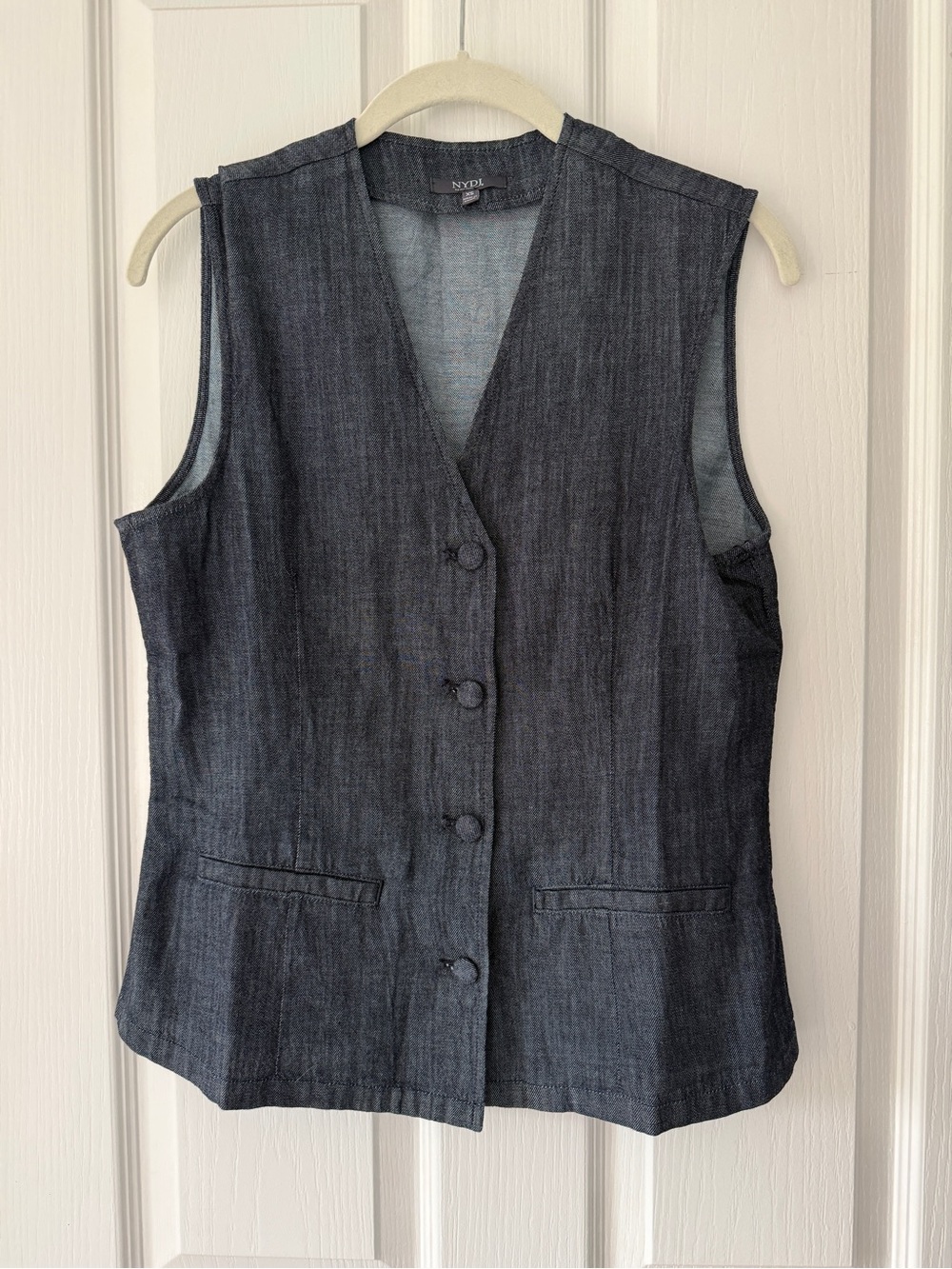 NYDJ Dark Blue Denim Button-Front Vest